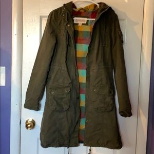 Cargo material, olive green jacket